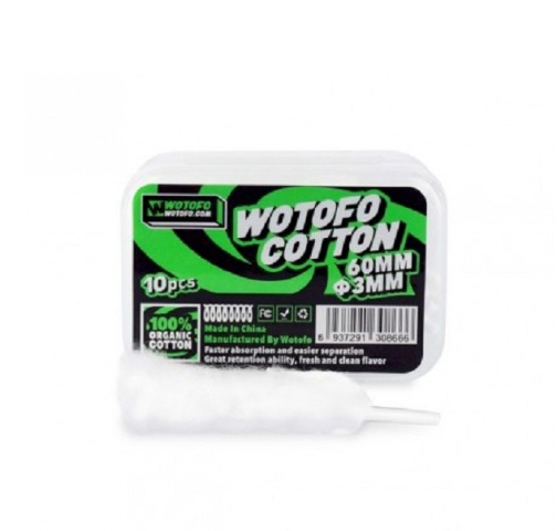 Cotone Wotofo 60mm x 3mm 10 pcs - Nuvola Rossa Vape Shop